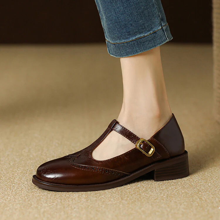 Ruelle Leather Mary Janes