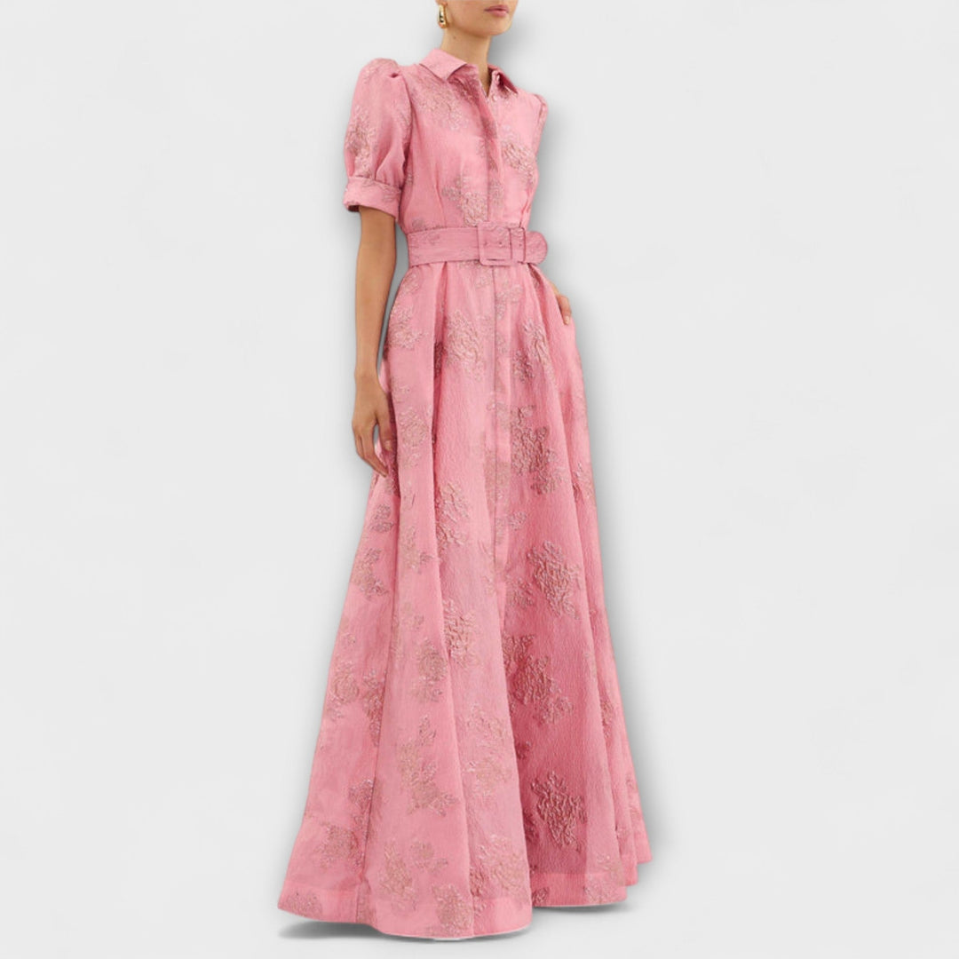 Dress with Short Puff Sleeves