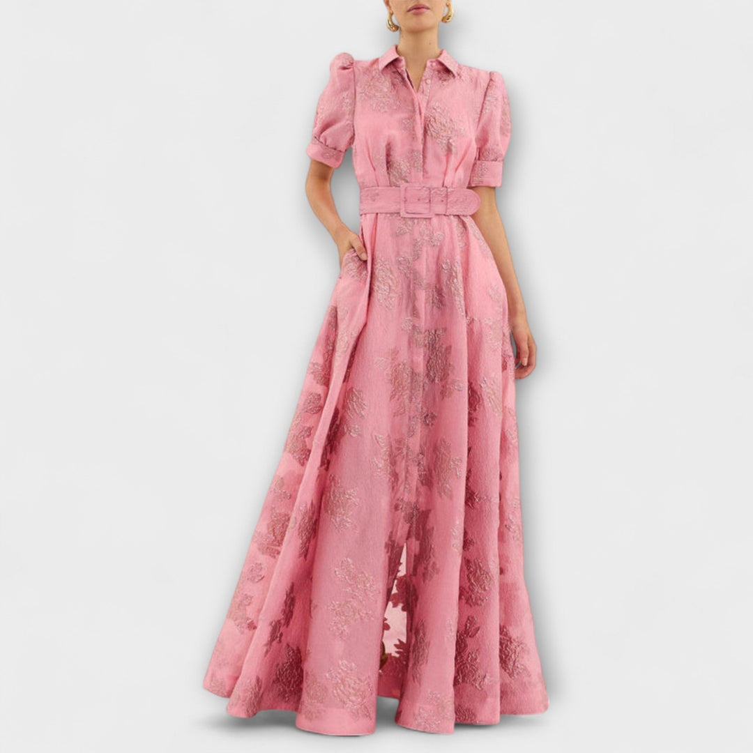 Dress with Short Puff Sleeves