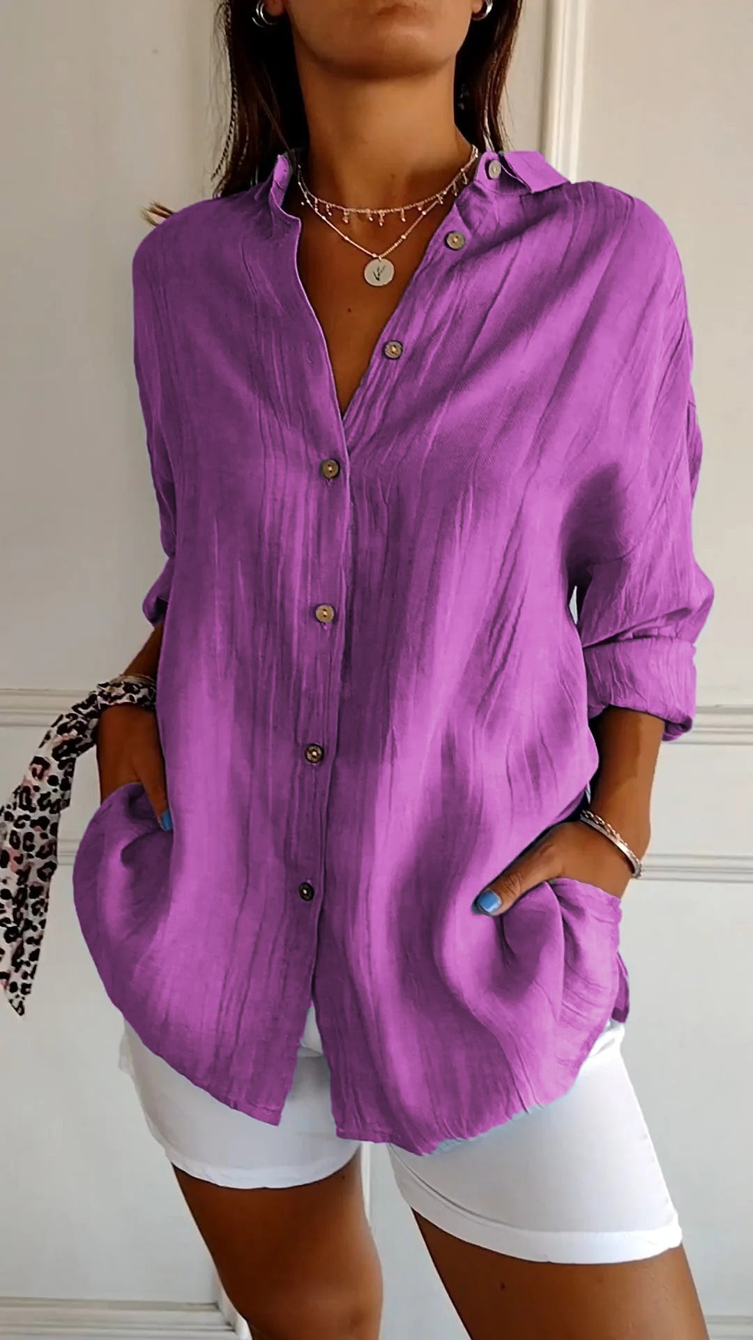 Women's Casual Collared Summer Shirt | Button Down