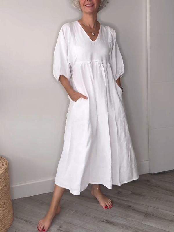 Women's Casual Dress with Pockets | Midi