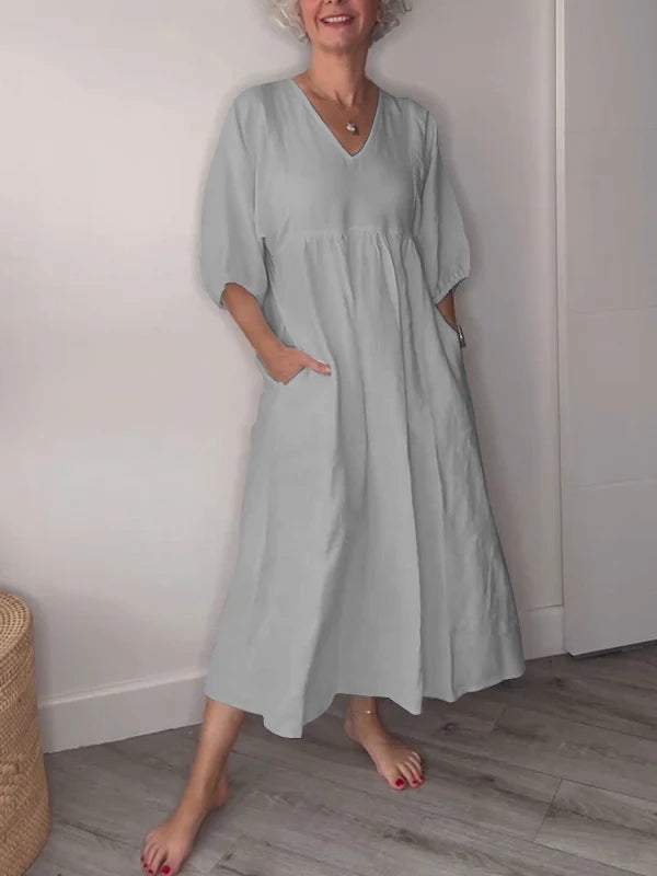 Women's Casual Dress with Pockets | Midi