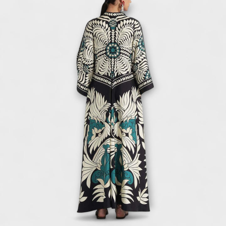 Floral Print Flowing Maxi Dress