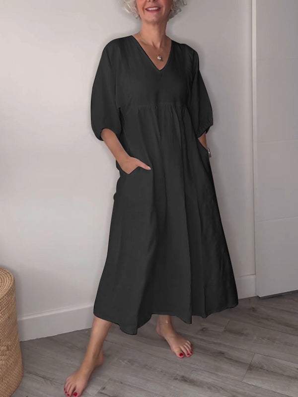 Women's Casual Dress with Pockets | Midi
