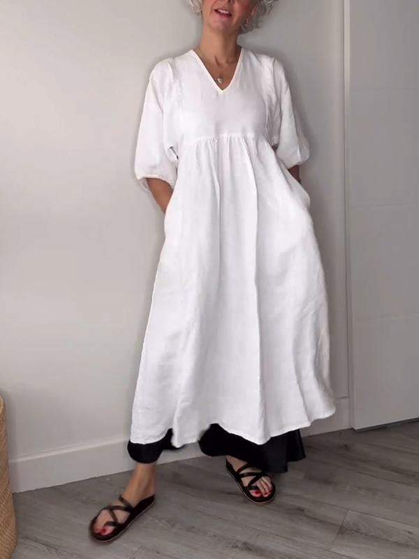 Women's Casual Dress with Pockets | Midi