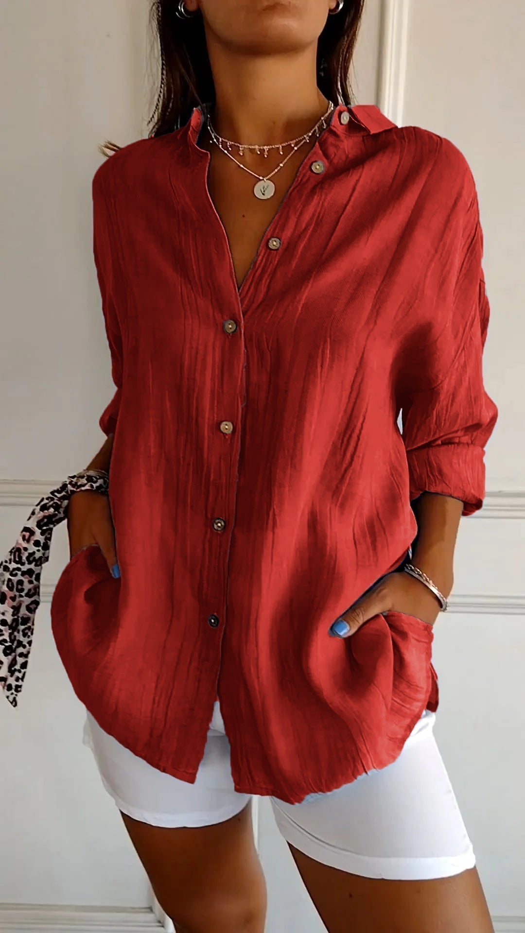 Women's Casual Collared Summer Shirt | Button Down