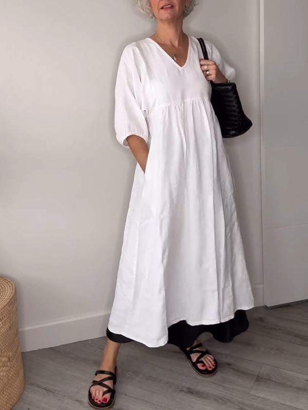 Women's Casual Dress with Pockets | Midi