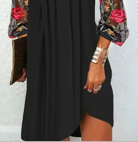 Women's Pleated V Neck Dress | Mini