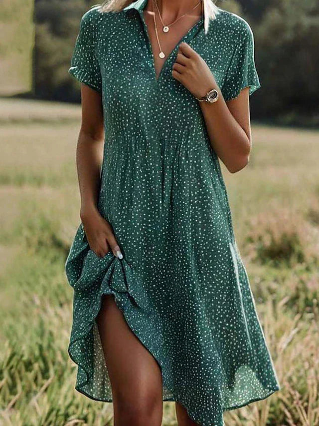 Women's Casual Shirt Dress | Short Sleeve