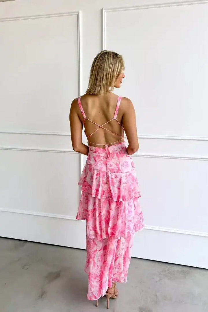 Women’s Floral Ruffle Tiered Maxi Dress