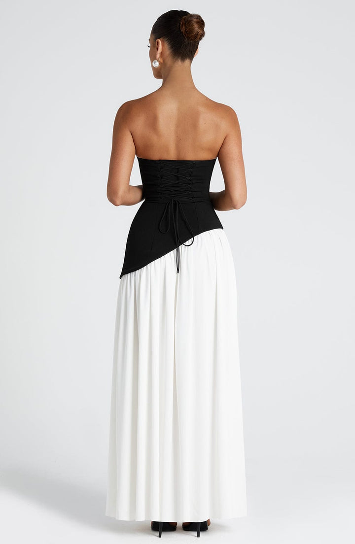 Women’s Strapless Wedding Guest Dress with High Slit | Maxi