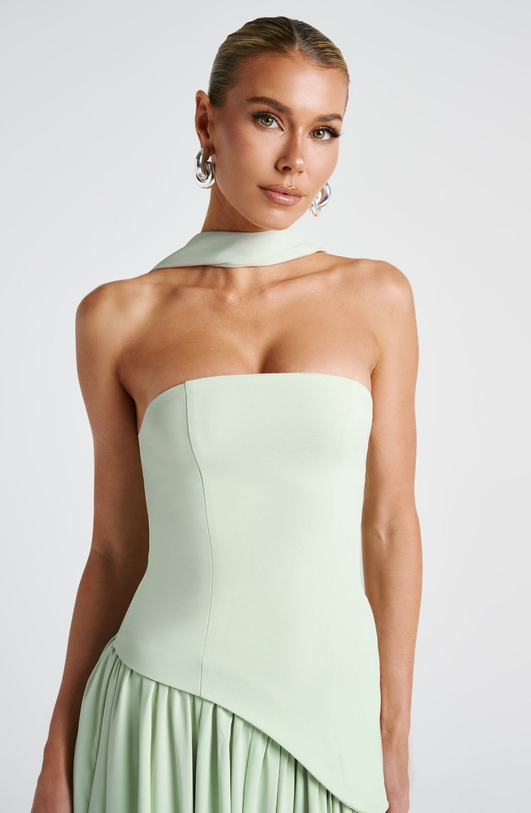 Women’s Strapless Wedding Guest Dress with High Slit | Maxi