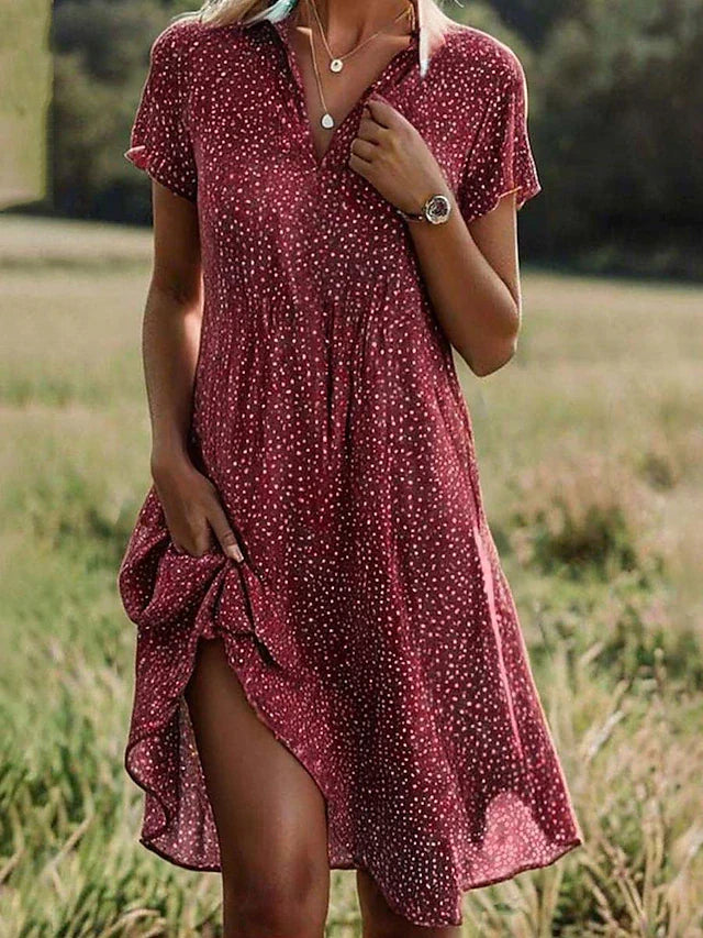Women's Casual Shirt Dress | Short Sleeve