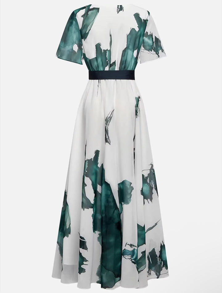 Women's Wrap V Neck Dress | Maxi