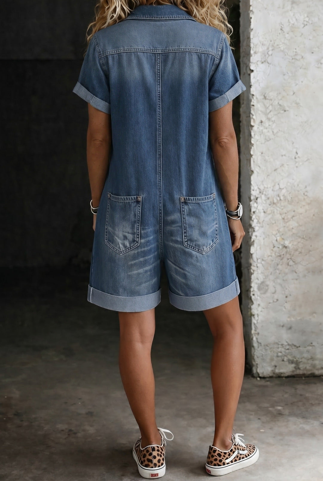 Nora | Casual Denim Jumpsuit Shorts