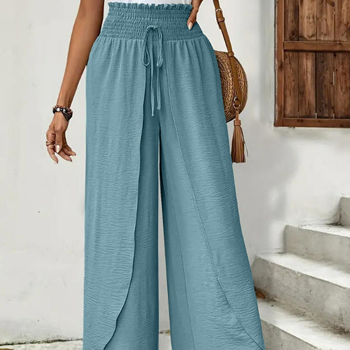 Women's casual wide-leg pants with panels