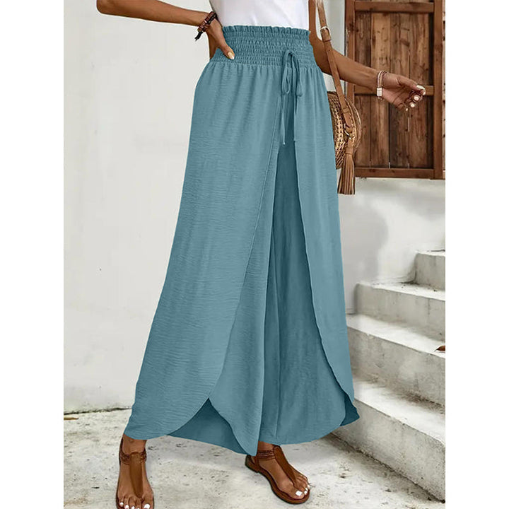 Women's casual wide-leg pants with panels
