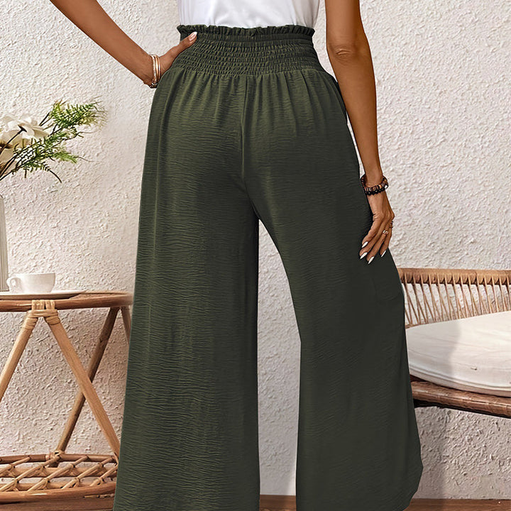 Women's casual wide-leg pants with panels