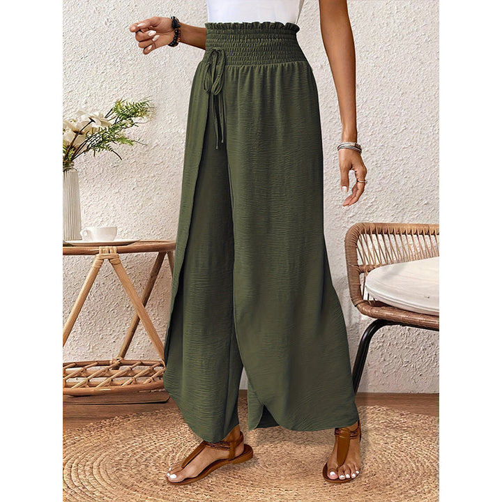 Women's casual wide-leg pants with panels