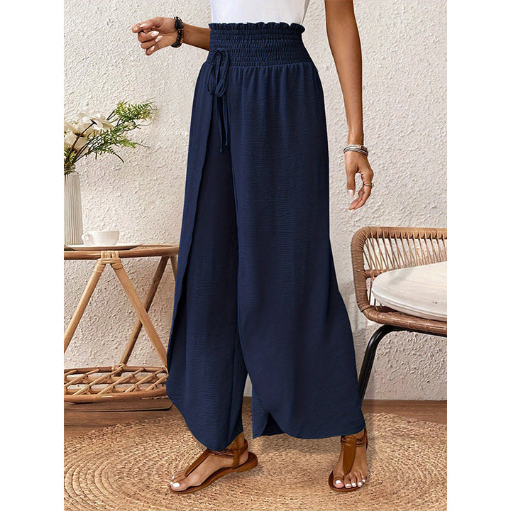 Women's casual wide-leg pants with panels