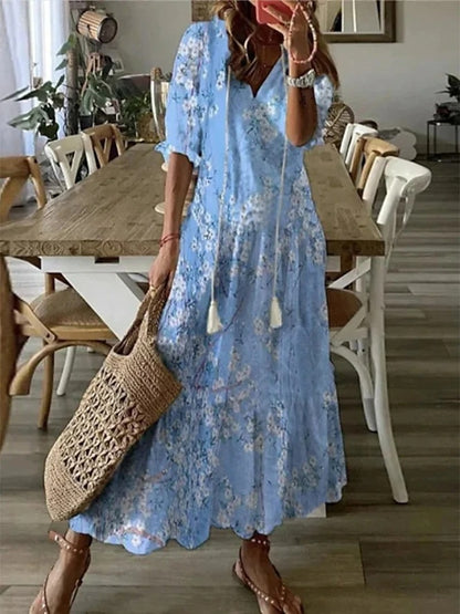 Women's Half Sleeve Boho Dress | Maxi