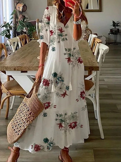 Women's Half Sleeve Boho Dress | Maxi