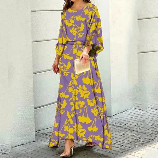 ELEGANT PLEATED MAXI DRESS