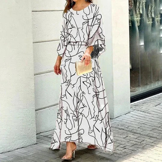ELEGANT PLEATED MAXI DRESS