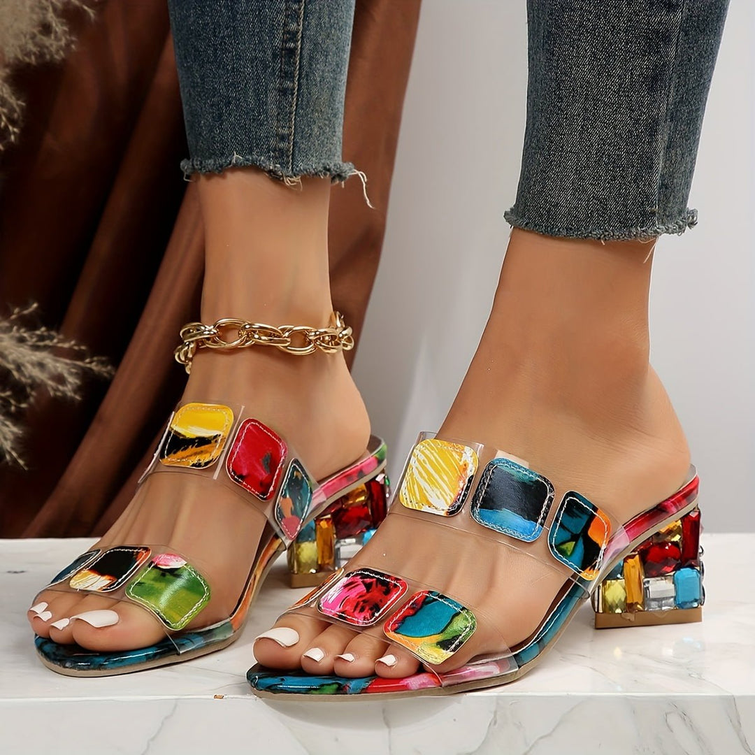 Rosie | Women's Multi-Strap Block Heel Sandals Open Toe Slip-On