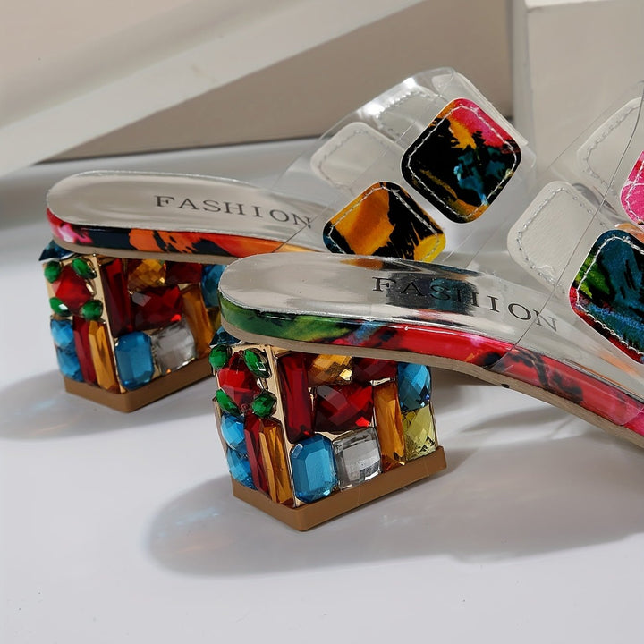 Rosie | Women's Multi-Strap Block Heel Sandals Open Toe Slip-On