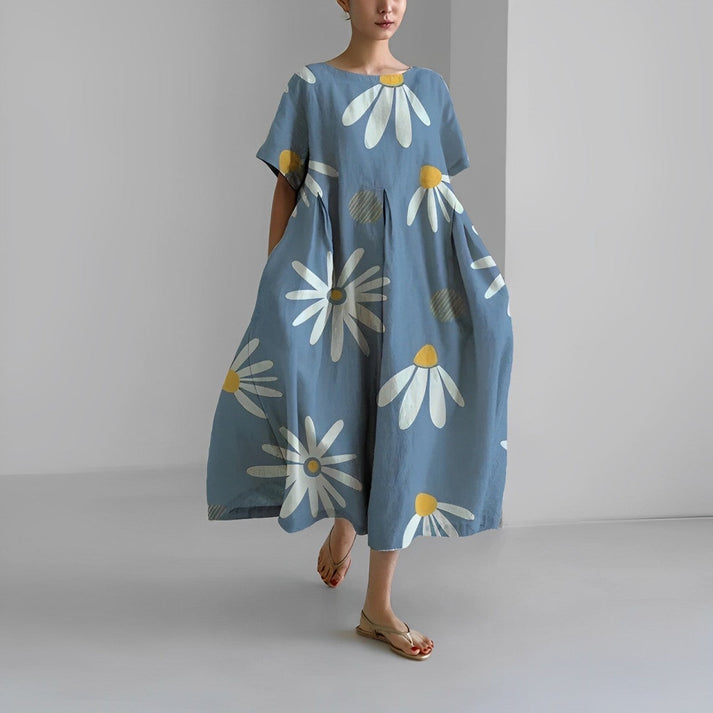 Jacklyn | Women Relaxed Style Flower Midi Dress